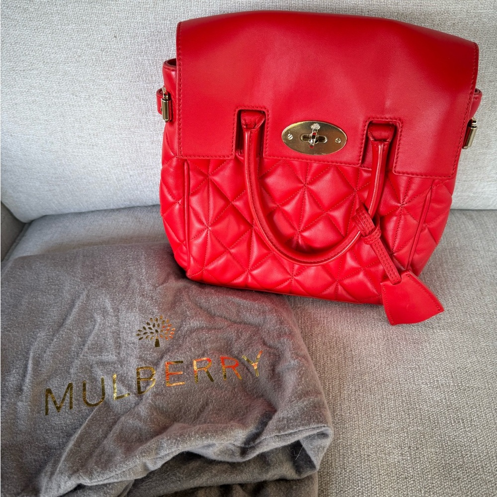 Mulberry Red Quilted Cara Mini Bag